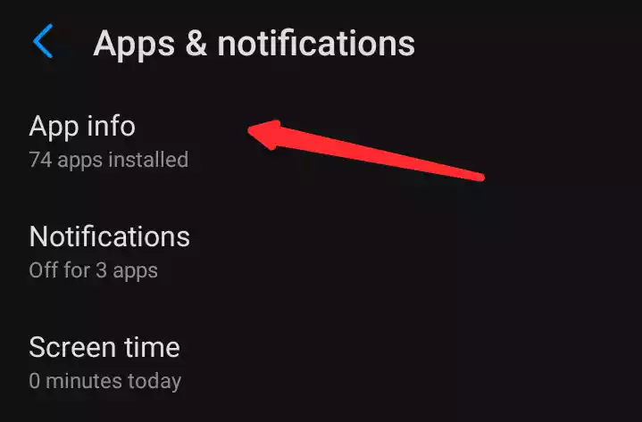 installed apps section
