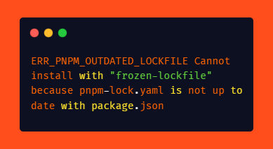 How to Fix ERR_PNPM_OUTDATED_LOCKFILE Error on Vercel