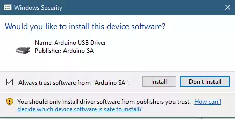 arduino usb driver software install