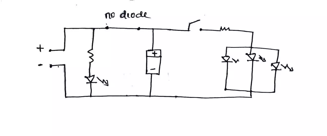 another example showing no diode in the circuit