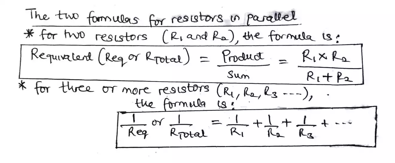 the formula for resistors in parallel