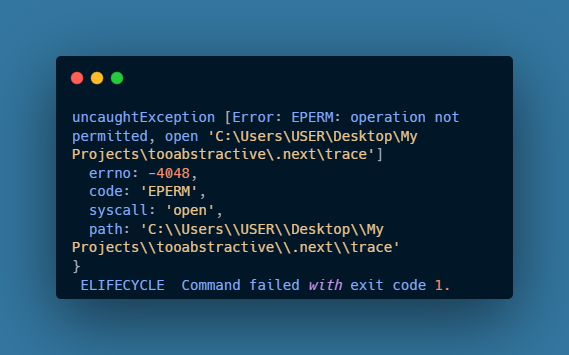 Resolving the EPERM: Operation Not Permitted Error Caused by Concurrent Next.js Instances