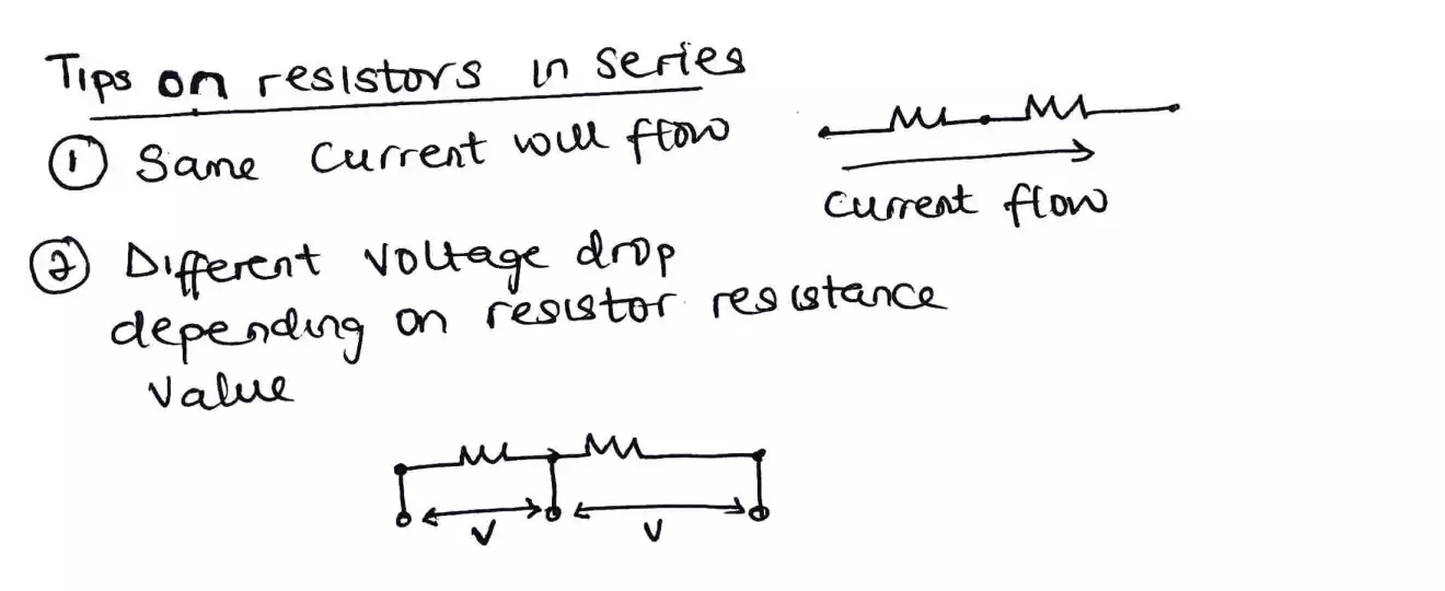 how to identify if resistos are connected in series