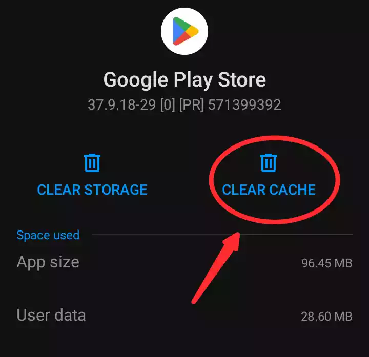clear cache of play store for facebook