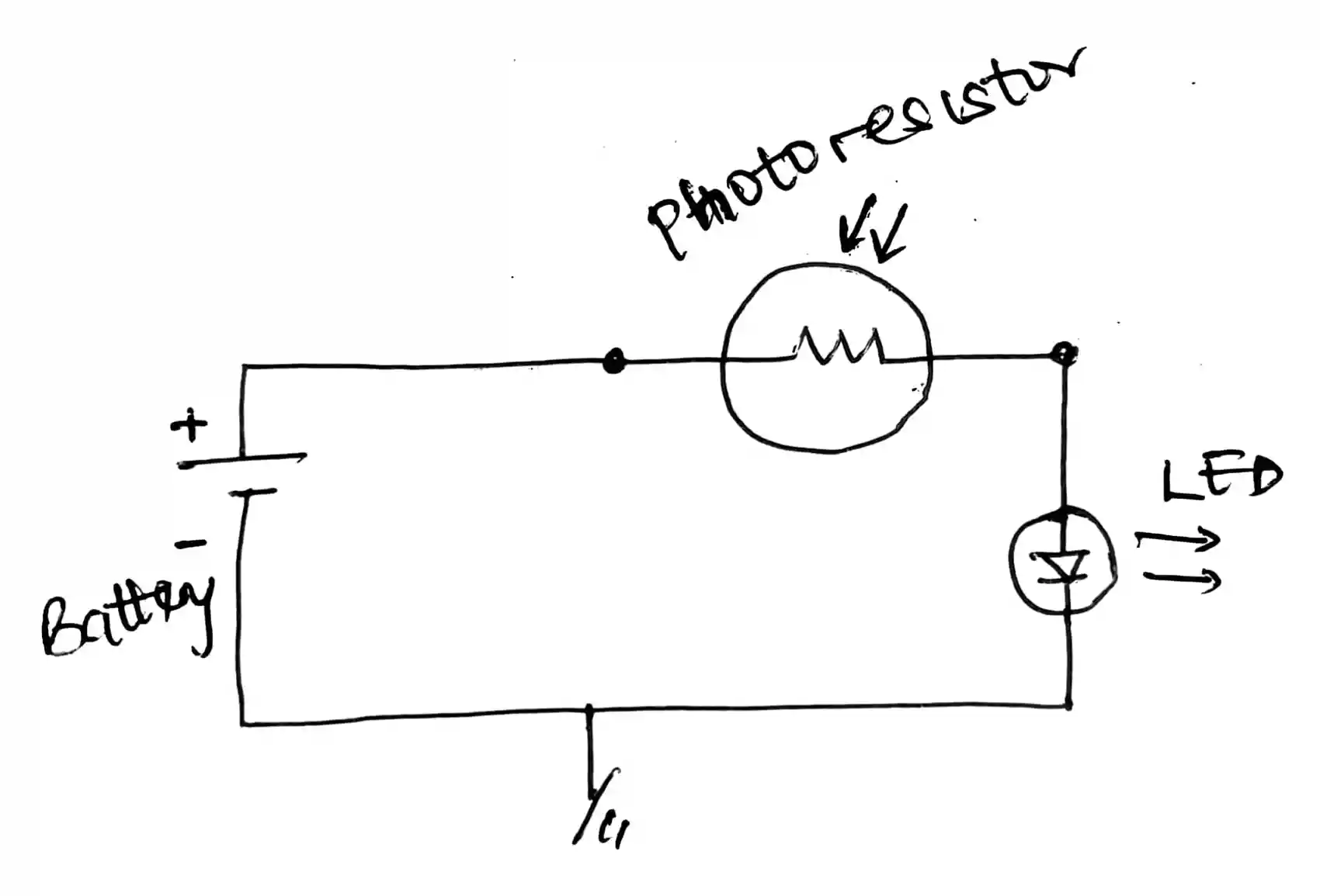 photoresistor in a circuit