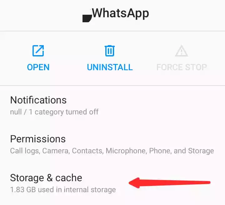 cache cleared on whatsapp